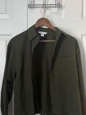 Athleta Olive Green Button-Up Women's Shirt